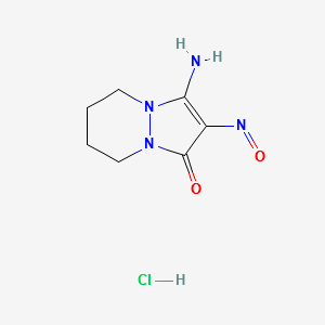 3-AMINO-2-NITROSO-5,6,7,8-TETRAHYDRO-1H-PYRAZOLO[1,2-A]PYRIDAZIN-1-ONE HYDROCHLORIDE structure, CAS 857035-98-4