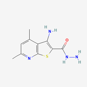 3-AMINO-4,6-DIMETHYLTHIENO[2,3-B]PYRIDINE-2-CARBOHYDRAZIDE structure, CAS 128918-28-5