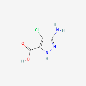 3-AMINO-4-CHLORO-1H-PYRAZOLE-5-CARBOXYLIC ACID structure, CAS 351990-69-7
