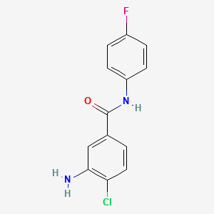 3-AMINO-4-CHLORO-N-(4-FLUOROPHENYL)BENZAMIDE structure, CAS 953895-56-2