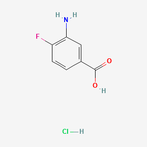 3-AMINO-4-FLUOROBENZOIC ACID HYDROCHLORIDE structure, CAS 3799-24-4