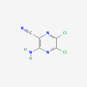 3-AMINO-5,6-DICHLOROPYRAZINE-2-CARBONITRILE structure, CAS 14340-28-4