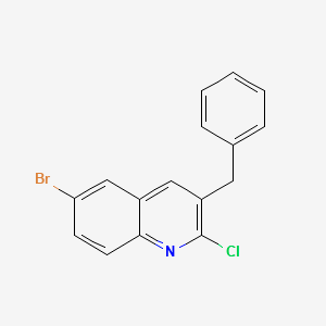 3-BENZYL-6-BROMO-2-CHLOROQUINOLINE structure, CAS 654655-68-2