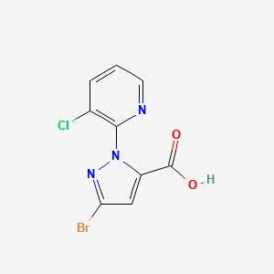 3-BROMO-1-(3-CHLOROPYRIDIN-2-YL)-1H-PYRAZOLE-5-CARBOXYLIC ACID structure, CAS 500011-86-9