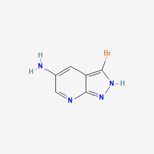 3-BROMO-1H-PYRAZOLO[3,4-B]PYRIDIN-5-AMINE structure, CAS 1186608-71-8
