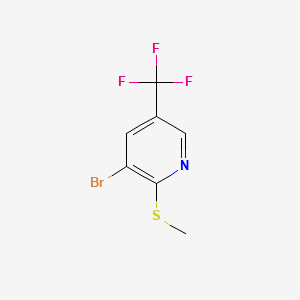 3-BROMO-2-(METHYLTHIO)-5-(TRIFLUOROMETHYL)PYRIDINE structure, CAS 1226808-64-5