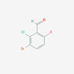 3-BROMO-2-CHLORO-6-FLUOROBENZALDEHYDE structure, CAS 1114809-11-8