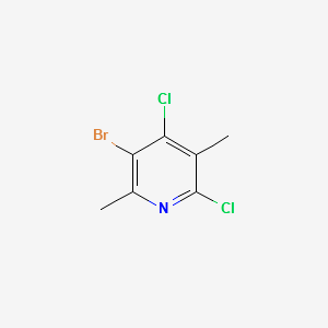 3-BROMO-4,6-DICHLORO-2,5-DIMETHYLPYRIDINE structure, CAS 1256254-36-0