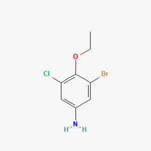 3-BROMO-5-CHLORO-4-ETHOXYANILINE structure, CAS 1255574-73-2