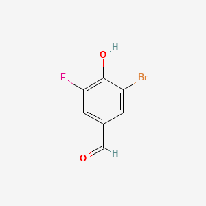 3-BROMO-5-FLUORO-4-HYDROXYBENZALDEHYDE structure, CAS 185345-46-4