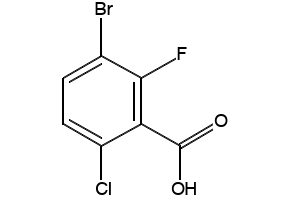 3-BROMO-6-CHLORO-2-FLUOROBENZOIC ACID structure, CAS 702640-51-5