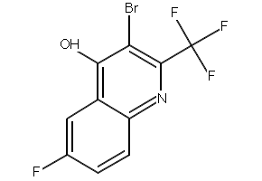 3-BROMO-6-FLUORO-2-(TRIFLUOROMETHYL)QUINOLIN-4-OL structure, CAS 1072944-66-1
