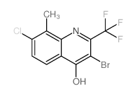 3-BROMO-7-CHLORO-8-METHYL-2-(TRIFLUOROMETHYL)QUINOLIN-4-OL structure, CAS 59108-22-4