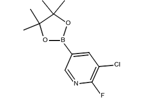 3-CHLORO-2-FLUORO-5-(4,4,5,5-TETRAMETHYL-1,3,2-DIOXABOROLAN-2-YL)PYRIDINE structure, CAS 1220219-73-7