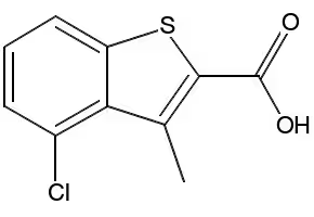 3-CHLORO-4-FLUOROBENZO[B]THIOPHENE-2-CARBOXYLIC ACID structure, CAS 588676-90-8