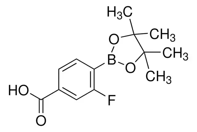 3-FLUORO-4-(4,4,5,5-TETRAMETHYL-1,3,2-DIOXABOROLAN-2-YL)BENZOIC ACID structure, CAS 1050423-87-4