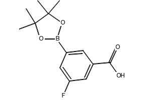 3-FLUORO-5-(4,4,5,5-TETRAMETHYL-1,3,2-DIOXABOROLAN-2-YL)BENZOIC ACID structure, CAS 936728-22-2