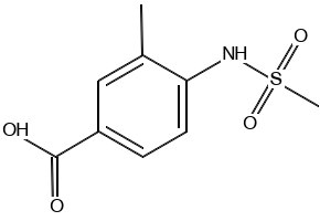 3-METHYL-4-(METHYLSULFONAMIDO)BENZOIC ACID structure, CAS 892878-60-3