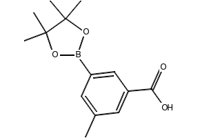 3-METHYL-5-(4,4,5,5-TETRAMETHYL-1,3,2-DIOXABOROLAN-2-YL)BENZOIC ACID structure, CAS 1150561-67-3