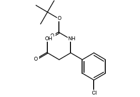3-TERT-BUTOXYCARBONYLAMINO-3-(3-CHLOROPHENYL)PROPIONIC ACID structure, CAS 284493-67-0
