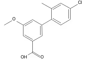 4'-FLUORO-3'-METHOXY-5-NITRO-[1,1'-BIPHENYL]-3-CARBOXYLIC ACID structure, CAS 1261967-46-7