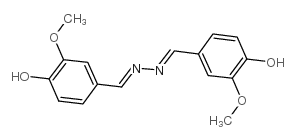 4,4'-(HYDRAZINE-1,2-DIYLIDENEBIS(METHANYLYLIDENE))BIS(2-METHOXYPHENOL) structure, CAS 1696-60-2