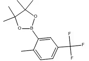 4,4,5,5-TETRAMETHYL-2-(2-METHYL-5-((TRIFLUOROMETHYL)SULFONYL)PHENYL)-1,3,2-DIOXABOROLANE structure, CAS 1150271-69-4