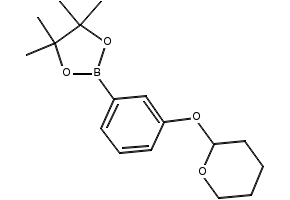4,4,5,5-TETRAMETHYL-2-(3-((TETRAHYDRO-2H-PYRAN-2-YL)OXY)PHENYL)-1,3,2-DIOXABOROLANE structure, CAS 850568-69-3