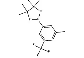 4,4,5,5-TETRAMETHYL-2-(3-METHYL-5-(TRIFLUOROMETHYL)PHENYL)-1,3,2-DIOXABOROLANE structure, CAS 1256358-84-5