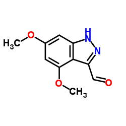 4,6-DIMETHOXY-1H-INDAZOLE-3-CARBALDEHYDE structure, CAS 885518-87-6