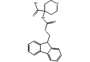 4-((((9H-FLUOREN-9-YL)METHOXY)CARBONYL)AMINO)TETRAHYDRO-2H-PYRAN-4-CARBOXYLIC ACID structure, CAS 285996-72-7