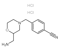 4-((2-(AMINOMETHYL)MORPHOLINO)METHYL)BENZONITRILE DIHYDROCHLORIDE structure, CAS 112914-10-0