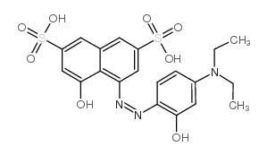 4-((4-(DIETHYLAMINO)-2-HYDROXYPHENYL)DIAZENYL)-5-HYDROXYNAPHTHALENE-2,7-DISULFONIC ACID structure, CAS 3627-04-1