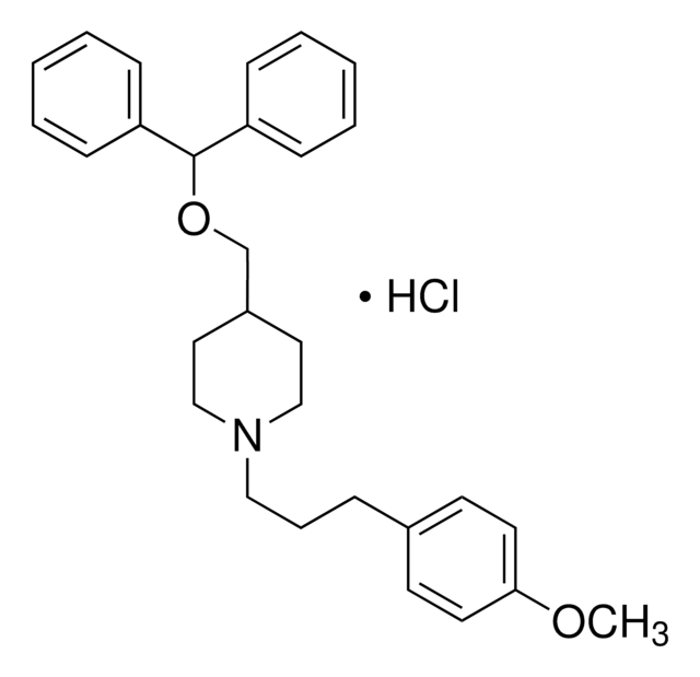 4-((BENZHYDRYLOXY)METHYL)-1-(3-(4-METHOXYPHENYL)PROPYL)PIPERIDINE HYDROCHLORIDE structure, CAS 136647-02-4