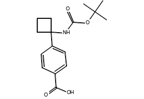 4-(1-((TERT-BUTOXYCARBONYL)AMINO)CYCLOBUTYL)BENZOIC ACID structure, CAS 1259223-99-8