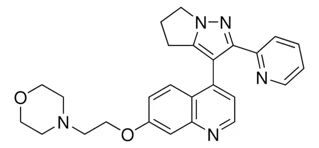 4-(2-((4-(2-(PYRIDIN-2-YL)-5,6-DIHYDRO-4H-PYRROLO[1,2-B]PYRAZOL-3-YL)QUINOLIN-7-YL)OXY)ETHYL)MORPHOLINE structure, CAS 700874-71-1