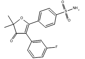 4-(3-(2,5-DIFLUOROPHENYL)-5,5-DIMETHYL-4-OXO-4,5-DIHYDROFURAN-2-YL)BENZENESULFONAMIDE structure, CAS 301693-32-3