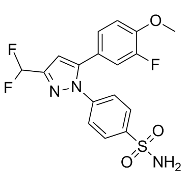 4-(3-(DIFLUOROMETHYL)-5-(3-FLUORO-4-METHOXYPHENYL)-1H-PYRAZOL-1-YL)BENZENESULFONAMIDE structure, CAS 169590-41-4