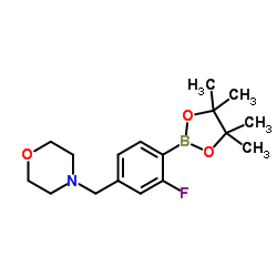 4-(3-FLUORO-4-(4,4,5,5-TETRAMETHYL-1,3,2-DIOXABOROLAN-2-YL)BENZYL)MORPHOLINE structure, CAS 897016-97-6