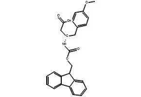 4-(4-(((((9H-FLUOREN-9-YL)METHOXY)CARBONYL)AMINO)(4-METHOXYPHENYL)METHYL)PHENOXY)BUTANOIC ACID structure, CAS 124504-64-9