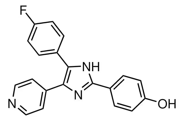 4-(4-(4-FLUOROPHENYL)-5-(PYRIDIN-4-YL)-1H-IMIDAZOL-2-YL)PHENOL structure, CAS 152121-30-7