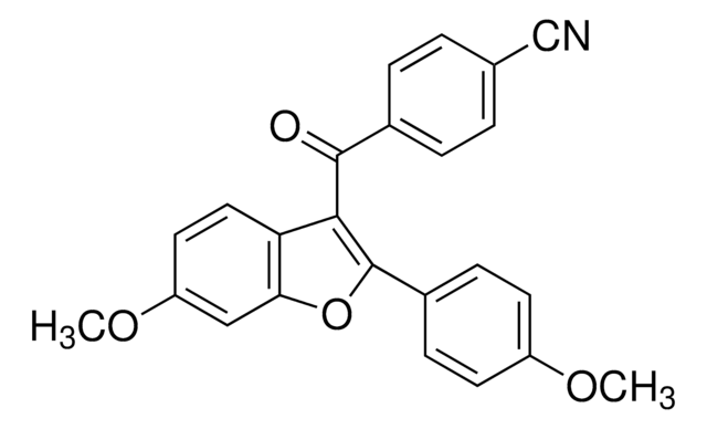 4-(6-METHOXY-2-(4-METHOXYPHENYL)BENZOFURAN-3-CARBONYL)BENZONITRILE structure, CAS 176977-56-3