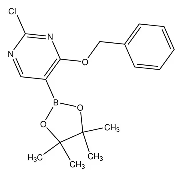4-(BENZYLOXY)-2-CHLORO-5-(4,4,5,5-TETRAMETHYL-1,3,2-DIOXABOROLAN-2-YL)PYRIMIDINE structure, CAS 1073354-22-9