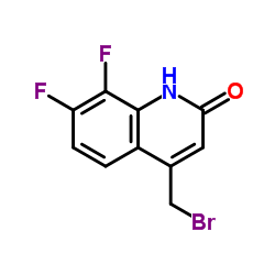 4-(BROMOMETHYL)-7,8-DIFLUOROQUINOLIN-2(1H)-ONE structure, CAS 953070-72-9