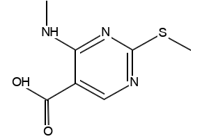 4-(METHYLAMINO)-2-(METHYLTHIO)-5-PYRIMIDINECARBOXYLIC ACID structure, CAS 863028-98-2