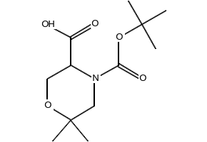 4-(TERT-BUTOXYCARBONYL)-6,6-DIMETHYLMORPHOLINE-3-CARBOXYLIC ACID structure, CAS 1255098-50-0