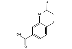 4-ACETAMIDO-3-FLUOROBENZOIC ACID structure, CAS 713-11-1