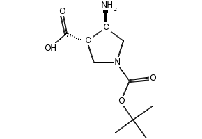 4-AMINO-1-(TERT-BUTOXYCARBONYL)PYRROLIDINE-3-CARBOXYLIC ACID structure, CAS 492461-79-7