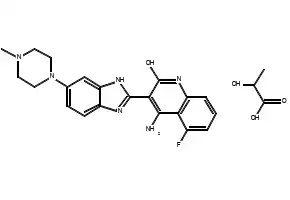 4-AMINO-5-FLUORO-3-(6-(4-METHYLPIPERAZIN-1-YL)-1H-BENZO[D]IMIDAZOL-2-YL)QUINOLIN-2(1H)-ONE 2-HYDROXYPROPANOATE structure, CAS 692737-80-7