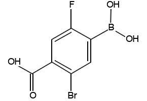 4-BORONO-2-BROMO-5-FLUOROBENZOIC ACID structure, CAS 957034-89-8